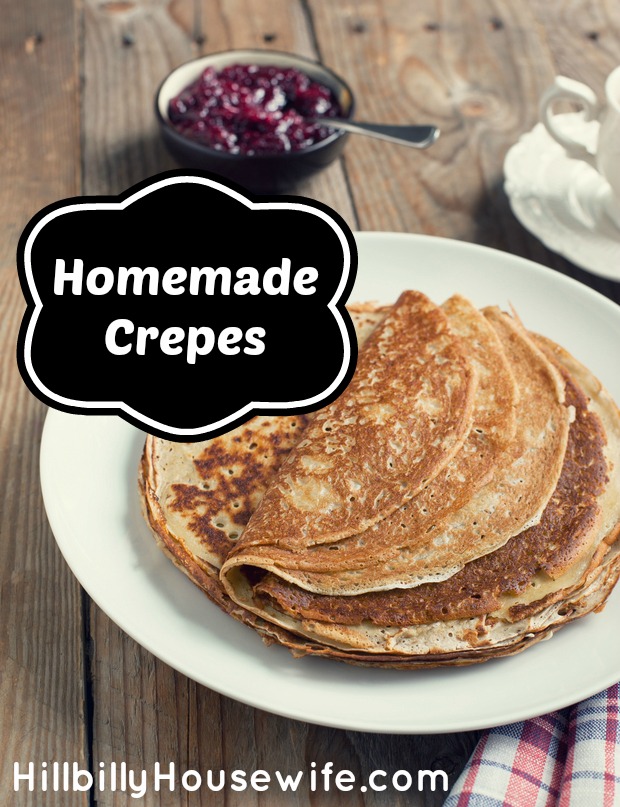 Plate of delicious homemade crepes