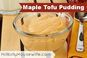 A small bowl of tofu pudding flavored with maple syrup