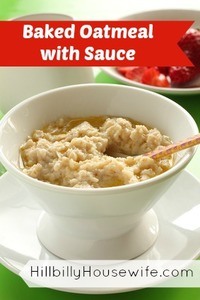 Baked Oatmeal with a simple sweet sauce