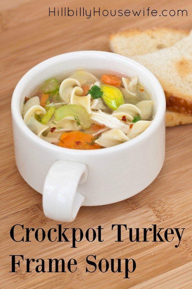 Put that turkey frame to good use by first making homemade broth and then turning it into a delicious pot of soup... all in your slow cooker.