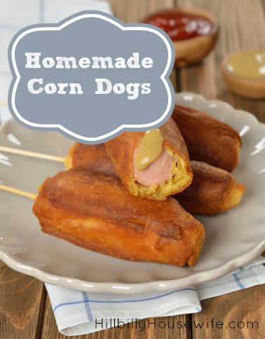 A plate of corn dogs made from scratch. 