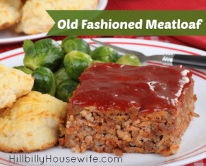 Slice of meatloaf with biscuits and brussels sprouts