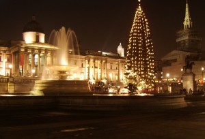 Trafalga Square London Christmas Lights