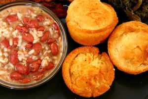 Red Beans and Rice with Cornbread.