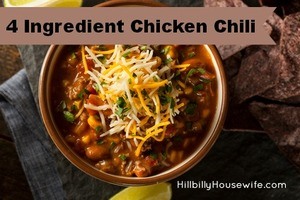 4 Ingredient Chicken Chili made in the Slowcooker