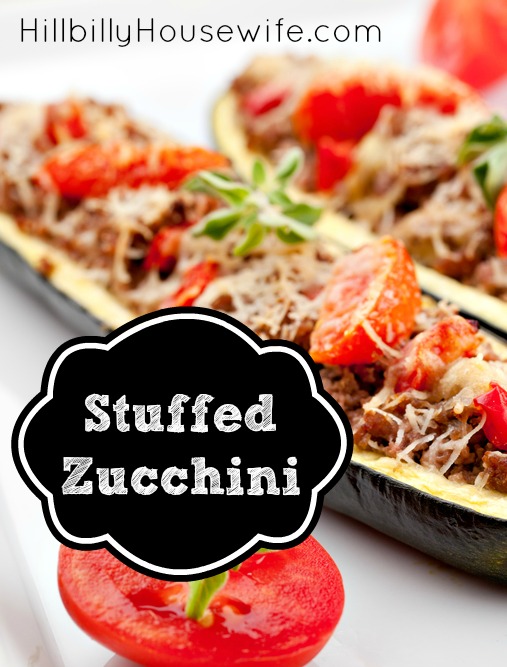 Plate of stuffed zucchini 