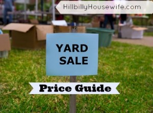 Yard Sale Price Guide