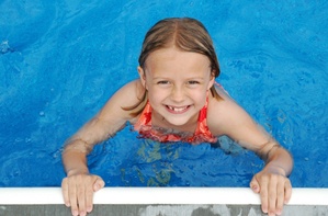 Young girl in the pool