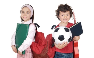 Two Children Ready For After School Activities