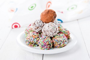 Colorful chocolate truffles