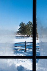 Winter window view