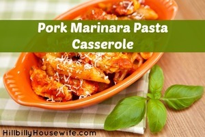 Pork and Pasta Casserole with A Yummy Marinara Sauce