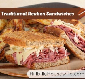 Reuben sandwich with fries on a plate