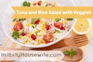 Tuna and Rice Salad with lots of colorful Veggies