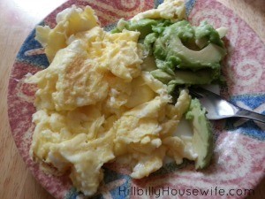 Scrambled Eggs and Avocado