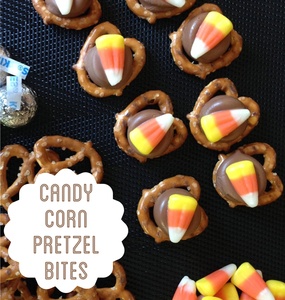 Candy Corn Pretzel Bites