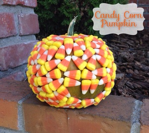 Candy Corn Covered Pumpkin