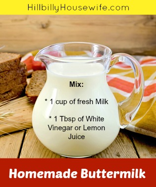 how to “make” buttermilk from sweet milk (soured milk)