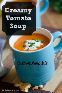 A homemade mix recipe for instant cream of tomato soup. Much better than the stuff from the can. 