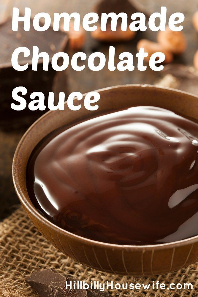 Bowl of delicious chocolate sauce made from cocoa powder, sugar, vanilla and more.