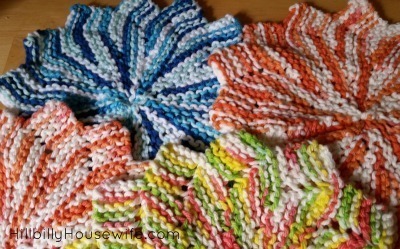 Pretty colorful dish cloths. 