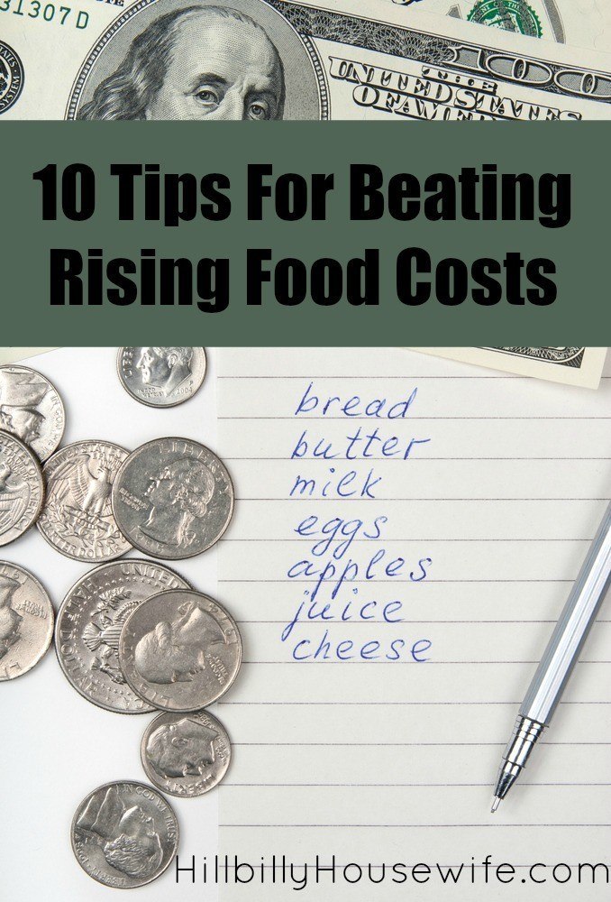 Here are 10 tips for beating the rising cost of food. 