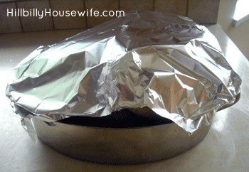 Cover the turkey with foil. 