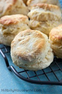 Fresh biscuits made from a homemade baking mix. 