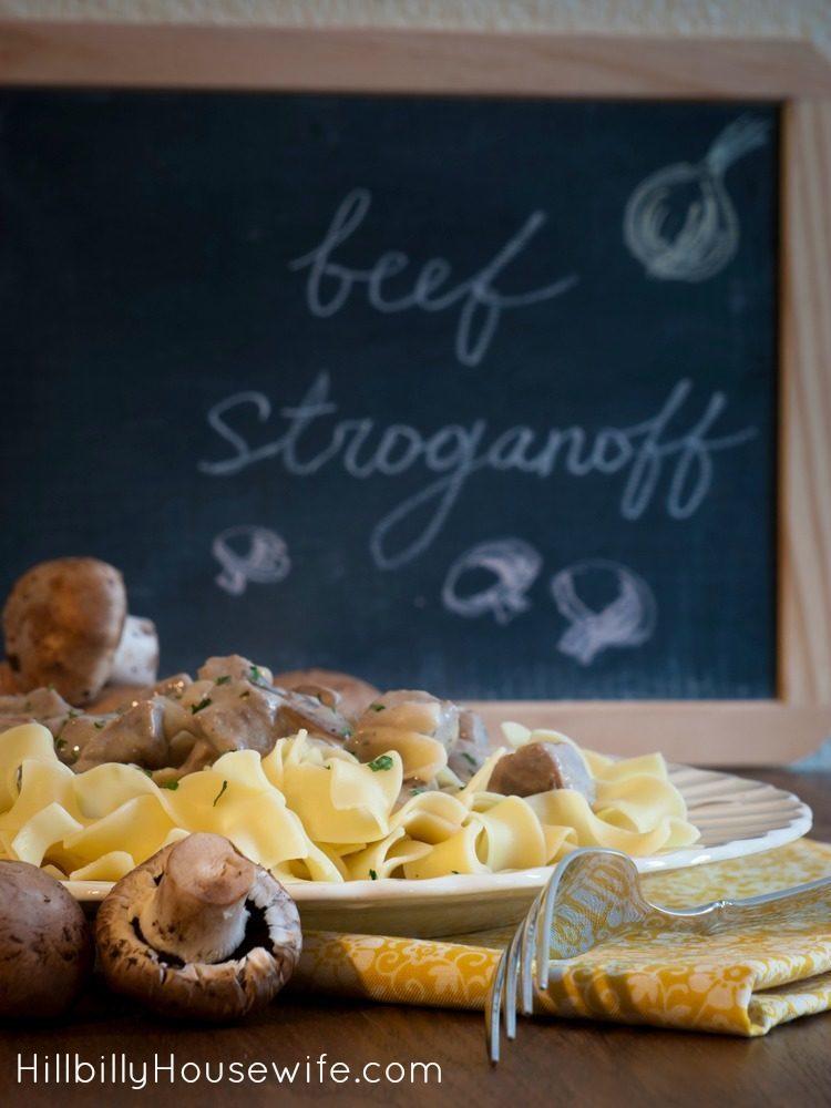 A simple beef stroganoff dish made with ground beef, mushrooms and sour cream or yogurt. Perfect for busy weeknights.