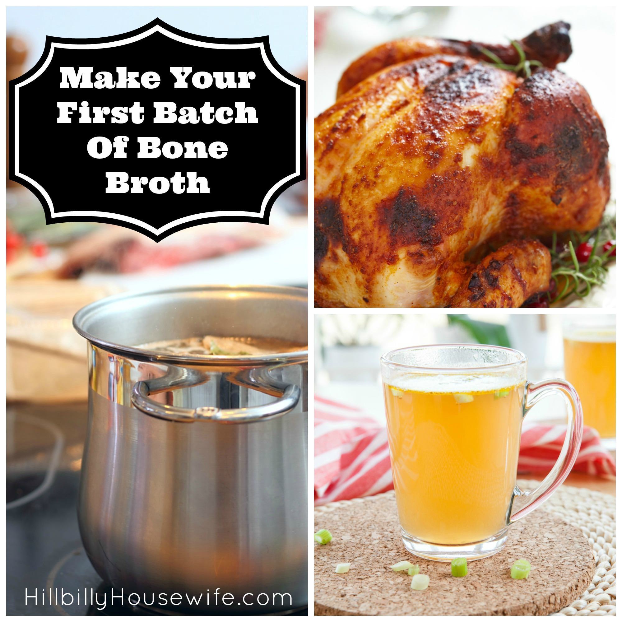 Not sure how to make that bone broth every one's taking about? Here's an easy step-by-step tutorial. All you need is the leftovers from a roasted chicken (or a rotisserie chicken from the grocery store) and a big pot. 