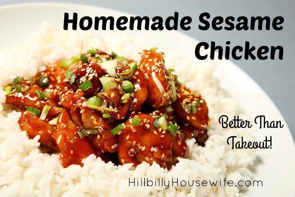 You'll love this easy sesame chicken recipe made with chicken, cornstarch, honey, soy sauce and a few other herbs and spices... and of course sesame. Always a big hit in this house. 