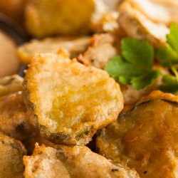 Plate of fried cucumbers