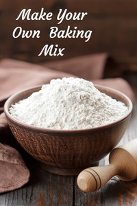 A simple recipe for a homemade baking mix to use instead of mixes like Bisquick.