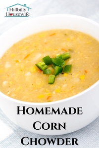 A yummy bowl of freshly made corn chowder