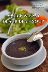 Black Bean Soup A bowl of quick and easy to make black bean soup