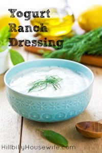 Delicious recipe for homemade ranch dressing made with yogurt.