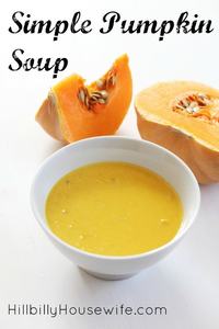 How about a bowl of hot pumpkin soup. You won't believe how easy it is to make this. Perfect for a cool fall day.
