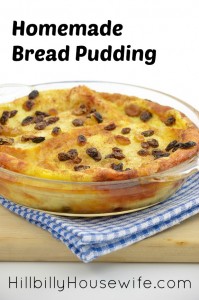 Dish of Homemade Bread Pudding