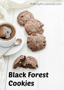 Black Forest Cookies and a cup of coffee.