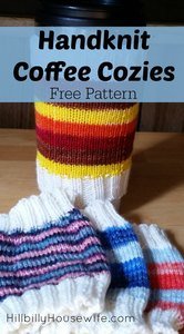 An Easy and Free Pattern for knitting these adorable little coffee cozies