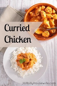 A fresh take on leftover chicken - turn it into curried chicken and serve over rice. Quick and simple weeknight dinner.