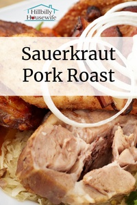 I love making this sauerkraut pork roast in my slowcooker. Great for Sunday dinners with fresh rolls and real mashed potatoes.