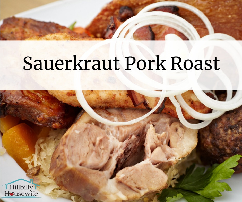 This sauerkraut pot roast is perfect for Sunday dinner. Start it in the morning and come home to a perfectly cooked sweet and sour roast. I serve this with mashed potatoes and rolls. 